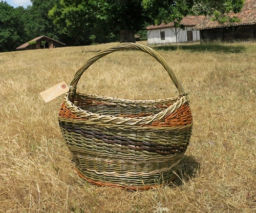 Réalisation d'un panier rond en osier avec Fabienne Degos